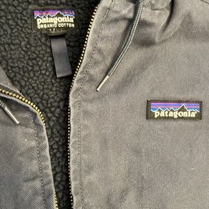 Patagonia Denim Zip Up Hoodie XL Lined Organic Cotton